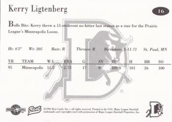 1996 Best Durham Bulls Blue #16 Kerry Ligtenberg Back