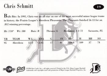1996 Best Durham Bulls Blue #19 Chris Schmitt Back