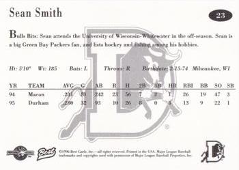 1996 Best Durham Bulls Blue #23 Sean Smith Back