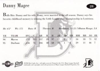 1996 Best Durham Bulls Blue #28 Danny Magee Back