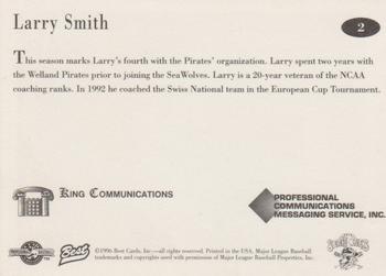 1996 Best Erie SeaWolves #2 Larry Smith Back