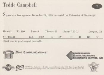 1996 Best Erie SeaWolves #7 Tedde Campbell Back