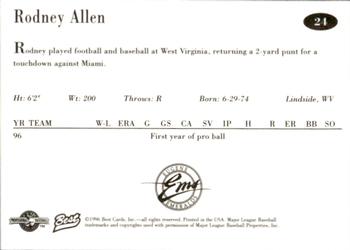 1996 Best Eugene Emeralds #24 Rodney Allen Back