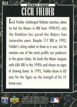 1995 Upper Deck - Predictors Exchange: League Leaders #R13 Cecil Fielder Back