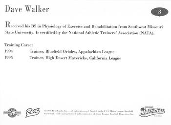 1996 Best High Desert Mavericks #3 Dave Walker Back