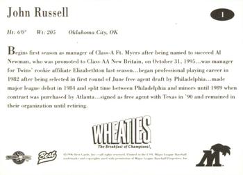 1996 Best Fort Myers Miracle #1 John Russell Back