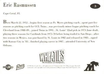 1996 Best Fort Myers Miracle #3 Eric Rasmussen Back