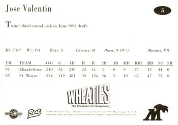 1996 Best Fort Myers Miracle #5 Javier Valentin Back