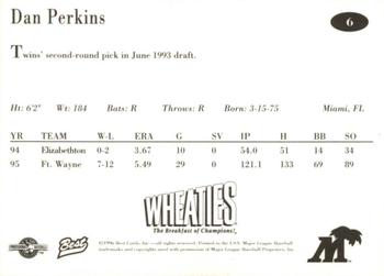 1996 Best Fort Myers Miracle #6 Dan Perkins Back