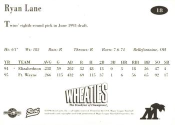 1996 Best Fort Myers Miracle #18 Ryan Lane Back