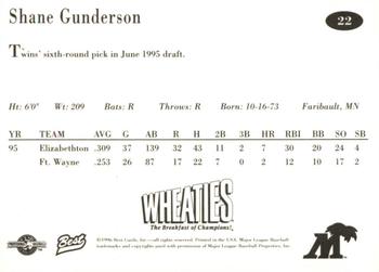 1996 Best Fort Myers Miracle #22 Shane Gunderson Back