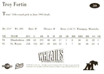1996 Best Fort Myers Miracle #30 Troy Fortin Back