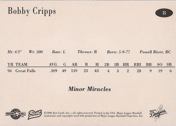 1996 Best Great Falls Dodgers #8 Bobby Cripps Back