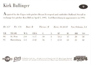 1996 Best Harrisburg Senators #9 Kirk Bullinger Back