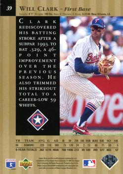 1995 Upper Deck - Special Edition Gold #39 Will Clark Back