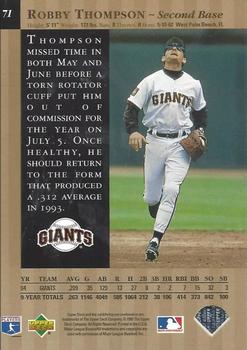 1995 Upper Deck - Special Edition Gold #71 Robby Thompson Back