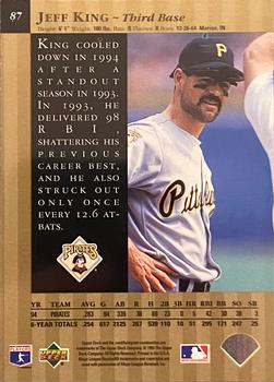 1995 Upper Deck - Special Edition Gold #87 Jeff King Back