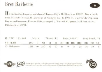 1996 Best Iowa Cubs #6 Bret Barberie Back