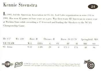 1996 Best Iowa Cubs #24 Kennie Steenstra Back