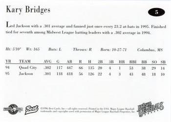 1996 Best Jackson Generals #5 Kary Bridges Back