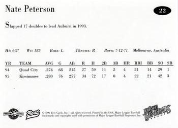 1996 Best Jackson Generals #22 Nate Peterson Back