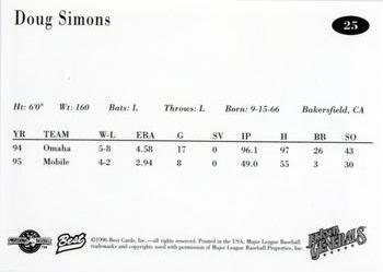 1996 Best Jackson Generals #25 Doug Simons Back