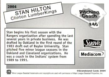 2004 Grandstand Clinton LumberKings #NNO Stan Hilton Back