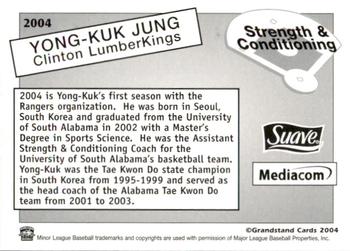 2004 Grandstand Clinton LumberKings #NNO Yong-Kuk Jung Back