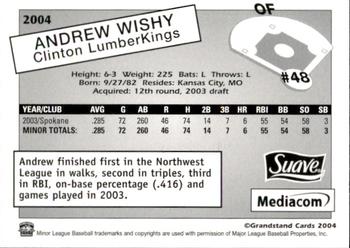 2004 Grandstand Clinton LumberKings #NNO Andrew Wishy Back