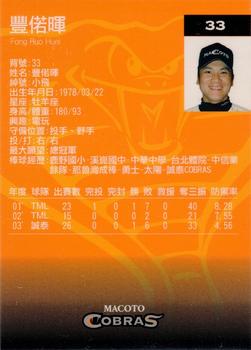 2004 Macoto Cobras Limited Edition #NNO Johui Feng Back