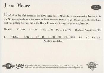 1996 Best Lethbridge Black Diamonds #22 Jason Moore Back