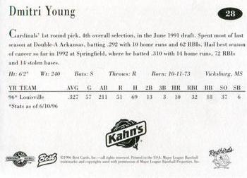 1996 Best Louisville Redbirds #28 Dmitri Young Back