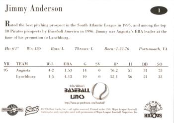 1996 Best Lynchburg Hillcats #1 Jimmy Anderson Back