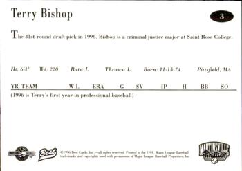 1996 Best Martinsville Phillies #3 Terry Bishop Back