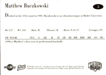 1996 Best Martinsville Phillies #5 Matthew Buczkowski Back