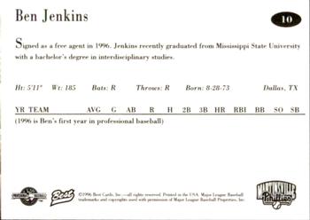 1996 Best Martinsville Phillies #10 Ben Jenkins Back
