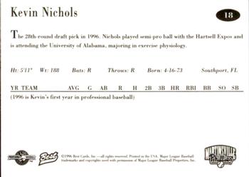 1996 Best Martinsville Phillies #18 Kevin Nichols Back