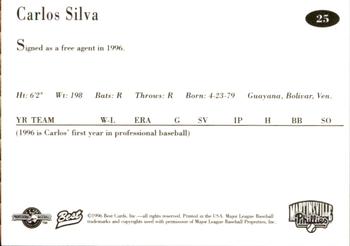 1996 Best Martinsville Phillies #25 Carlos Silva Back