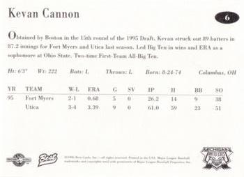 1996 Best Michigan Battle Cats #6 Kevan Cannon Back