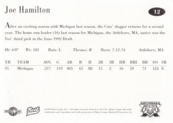 1996 Best Michigan Battle Cats #12 Joe Hamilton Back