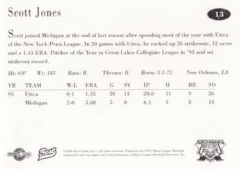 1996 Best Michigan Battle Cats #13 Scott Jones Back