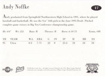 1996 Best Michigan Battle Cats #17 Andy Noffke Back