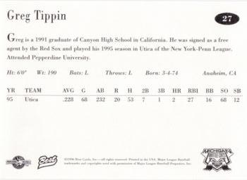 1996 Best Michigan Battle Cats #27 Greg Tippin Back