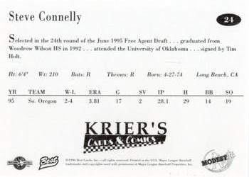 1996 Best Modesto A's #24 Steve Connelly Back