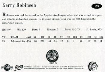1996 Best Midwest League All-Stars #23 Kerry Robinson Back