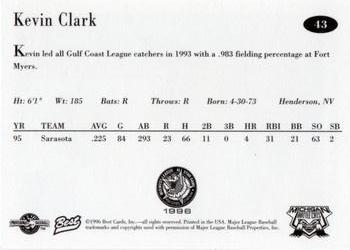 1996 Best Midwest League All-Stars #43 Kevin Clark Back