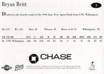 1996 Best New Jersey Cardinals #3 Bryan Britt Back