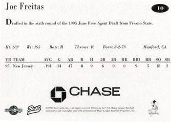 1996 Best New Jersey Cardinals #10 Joe Freitas Back