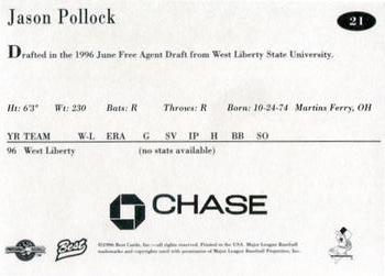 1996 Best New Jersey Cardinals #21 Jason Pollock Back