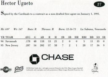 1996 Best New Jersey Cardinals #27 Hector Ugueto Back